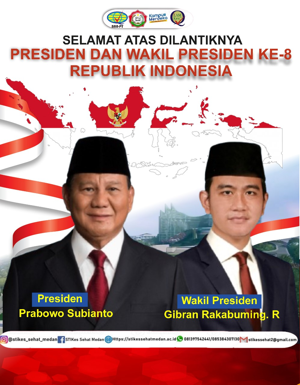 SELAMAT ATAS DILANTIKNYA  PRESIDEN DAN WAKIL PRESIDEN KE-8 REPUBLIK INDONESIA